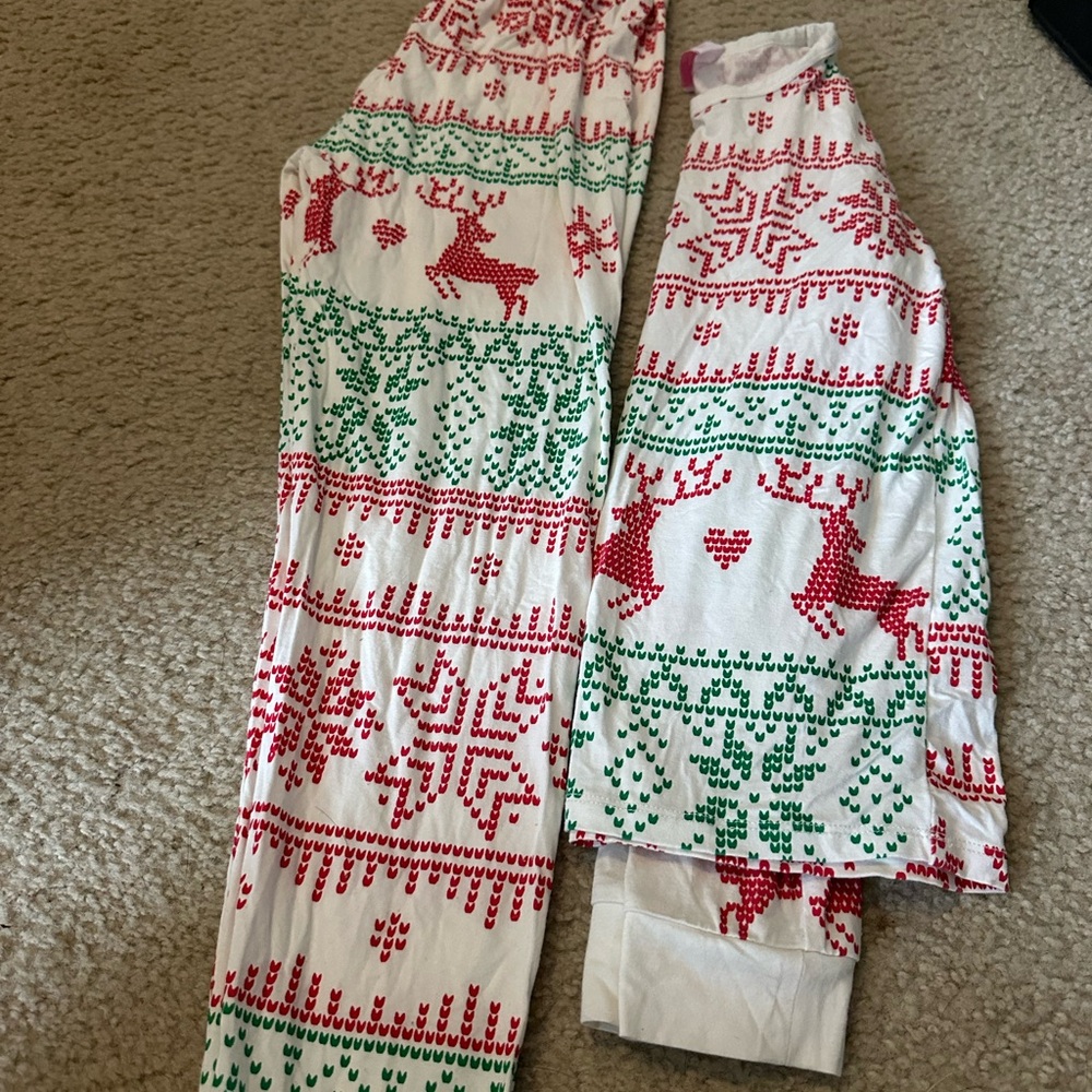 Pink Lily Red and Green Kids Pajama Bottoms